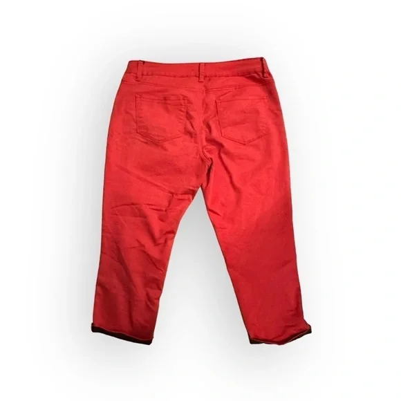 Beba Love Cropped Ankle Hot Orange Jeans 12 - Picture 4 of 5